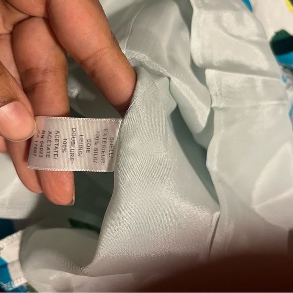 Banana Republic Floral A-Line Skirt in White and Blue - Picture 8 of 9